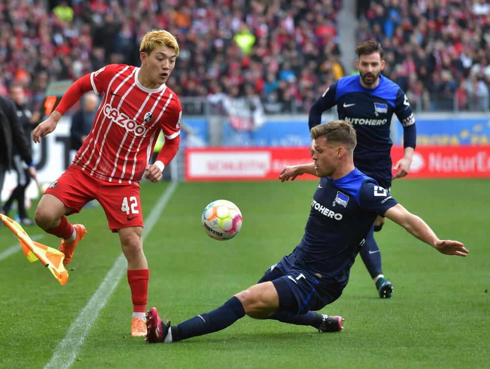 Detalj sa utakmice Frajburga i berlinske Herte