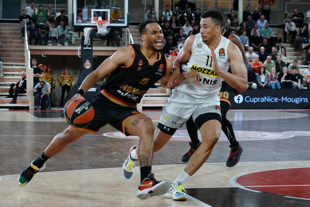 Detalj sa utakmice Monaka i Partizana