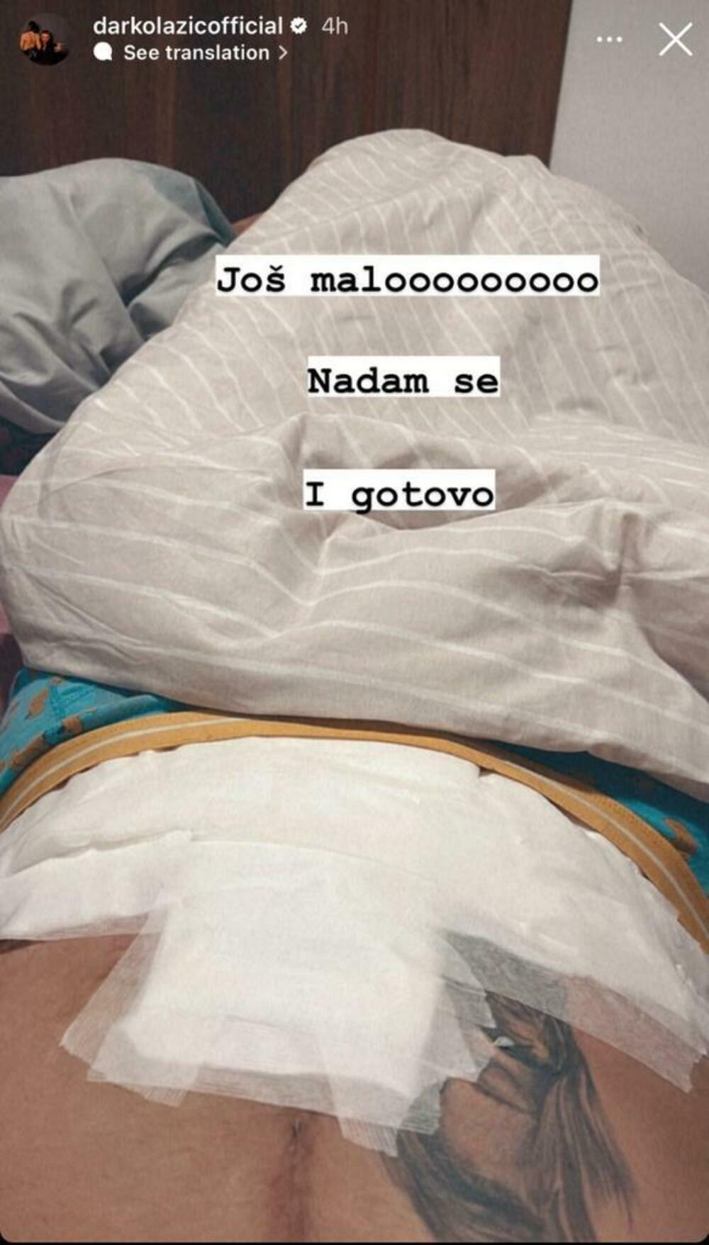 Darko Lazić pokazao stomak nakon operacije