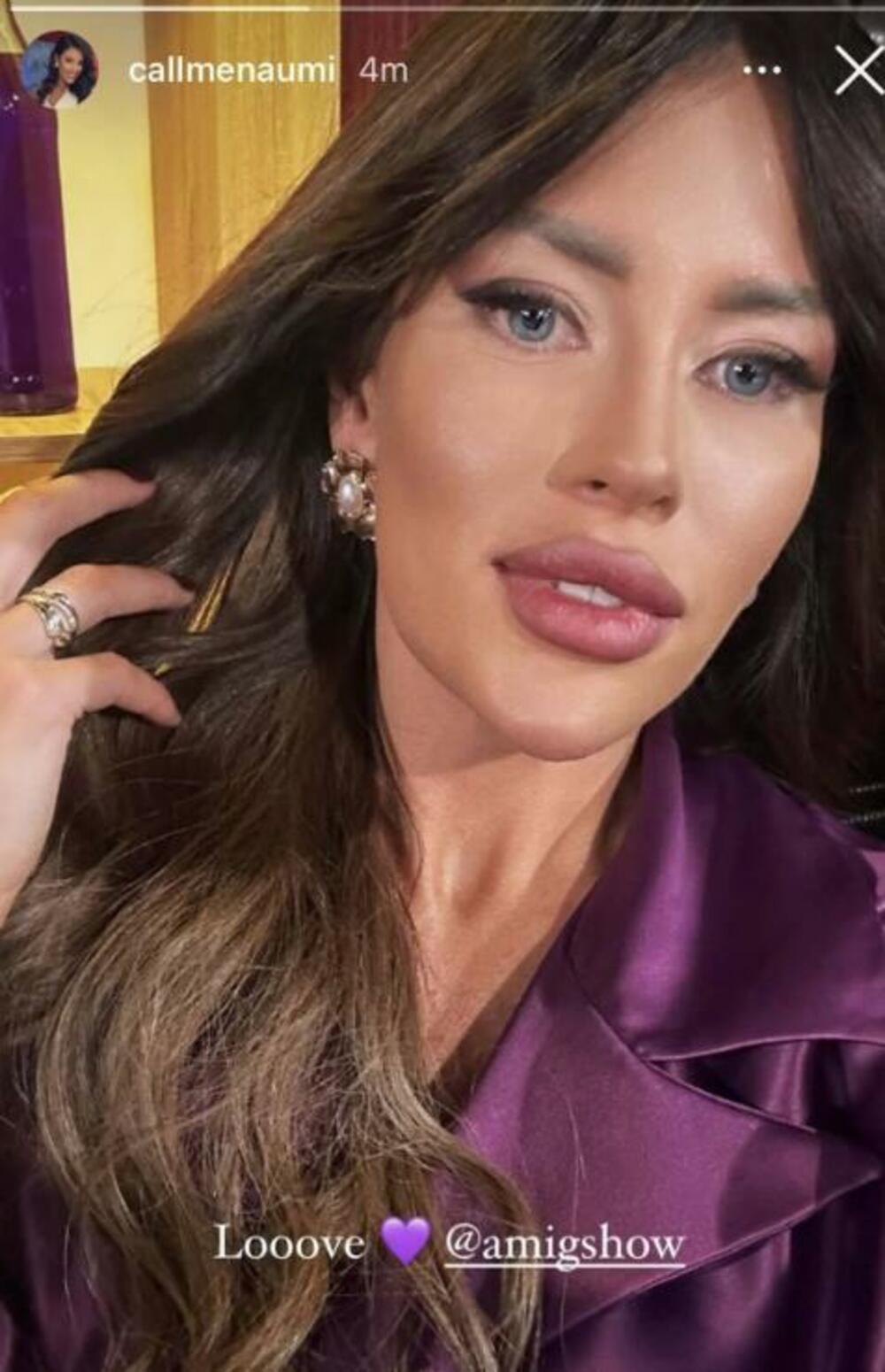 Mina se usred emisije oglasila na svom Instagramu gde je objavila fotografiju iz Ognjenovog studija