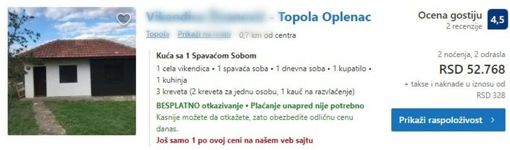 Smeštaj Topola