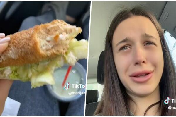 "NIKADA VIŠE NEĆU JESTI U PEKARI": Naša influenserka kupila SENDVIČ, a onda je u njemu videla JEZIVU STVAR! (VIDEO)