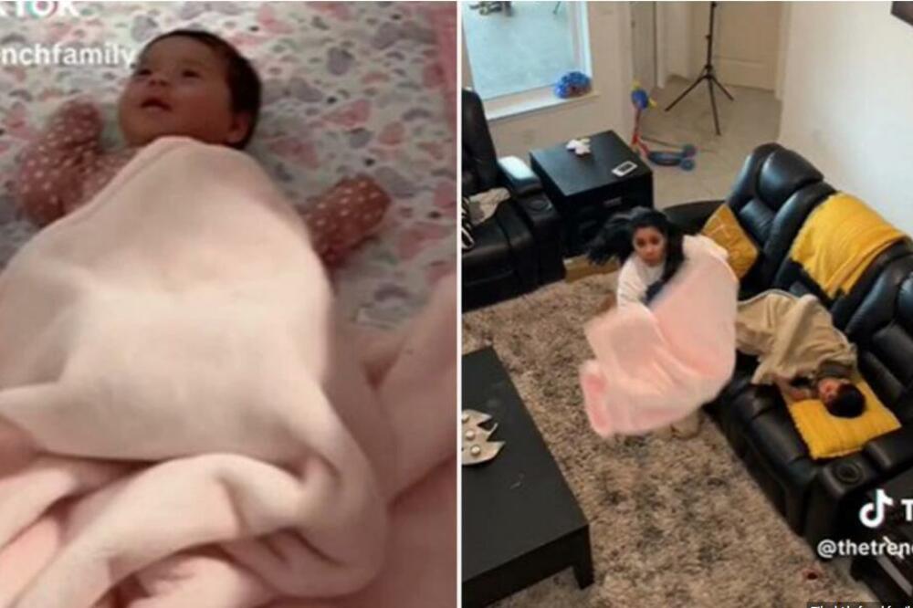 POPEO SE NA SPRAT, A ONDA JE UZEO BEBU U RUKE: Žena je odmah SKOČILA sa KAUČA, ALI... (VIDEO)