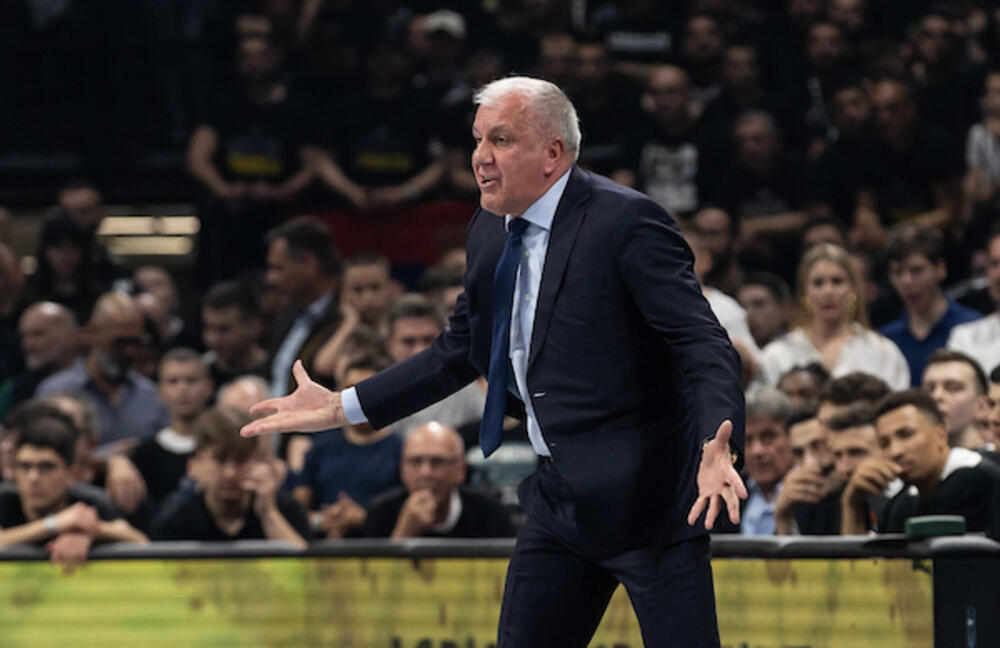 Željko Obradović na utakmici Partizana i Real Madrida