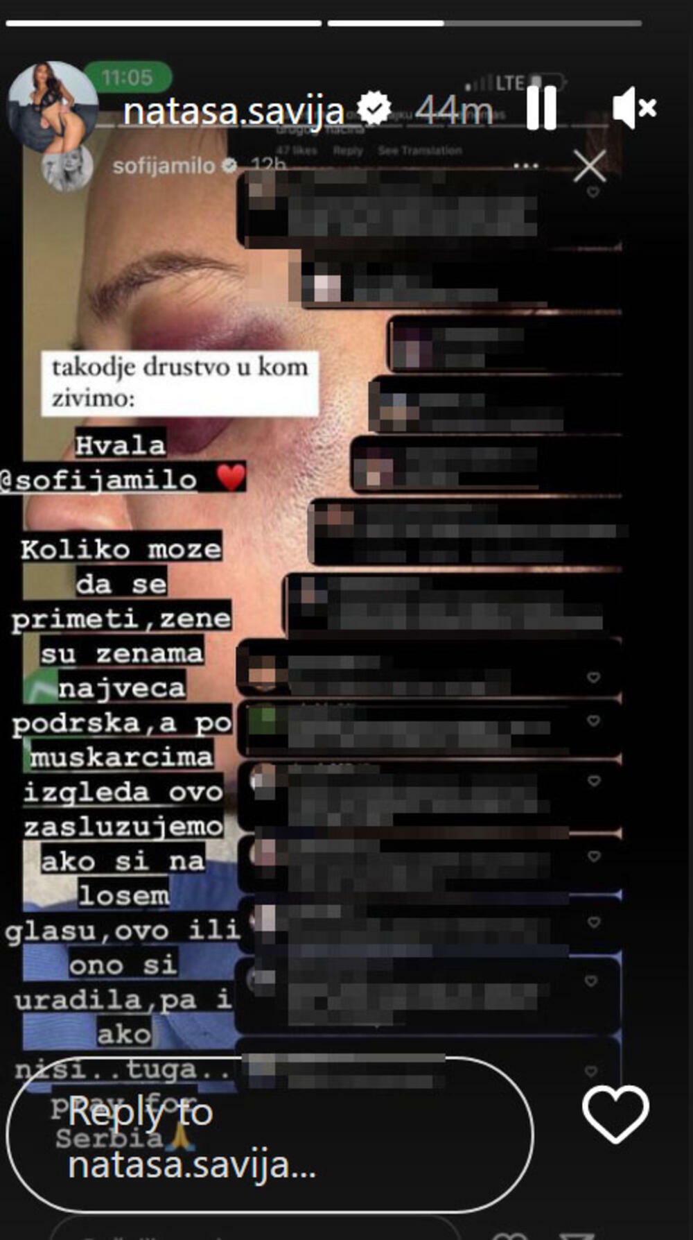 Nataša Šavija se zahvalila Sofiji Milošević