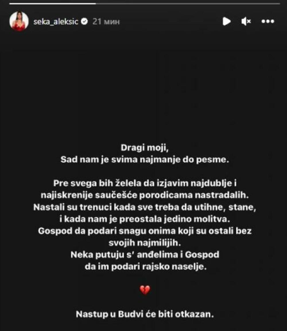 Objava Seke Aleksić
