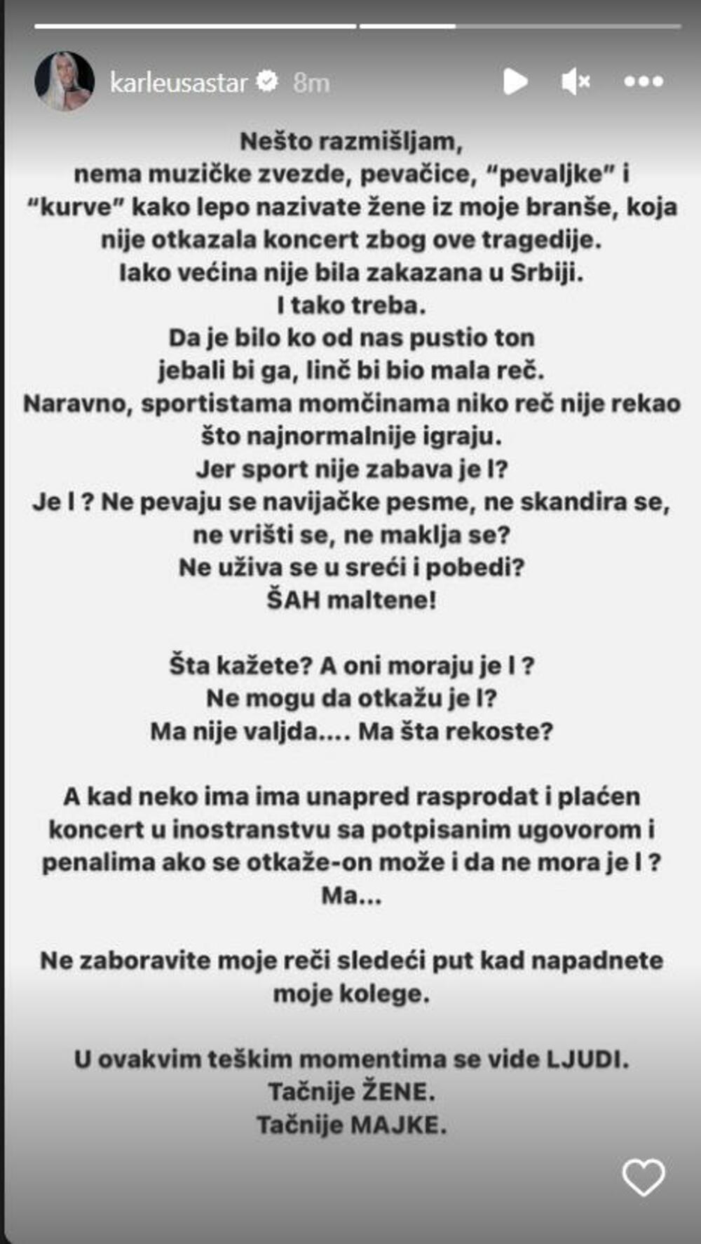 Karleuša je žestoko odgovorila