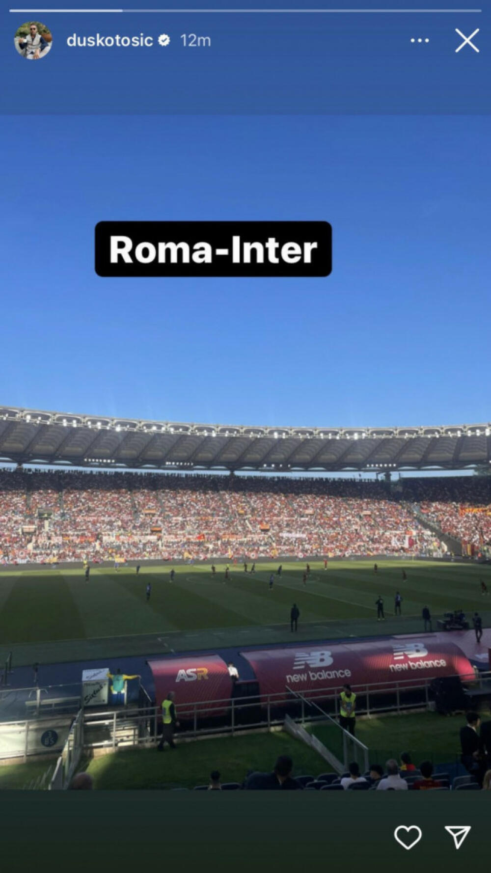Duško Tošić na utakmici u Rimu