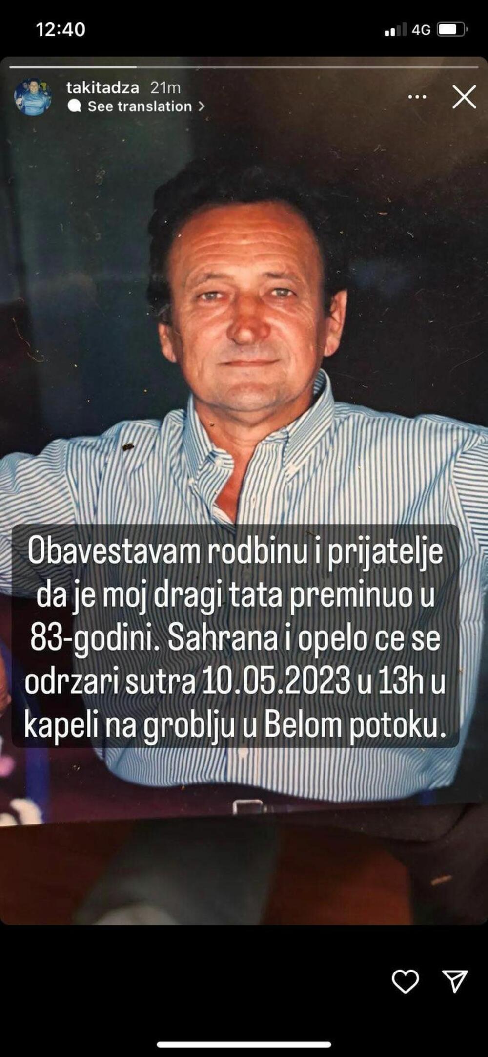 Objava Takija Marinkovića