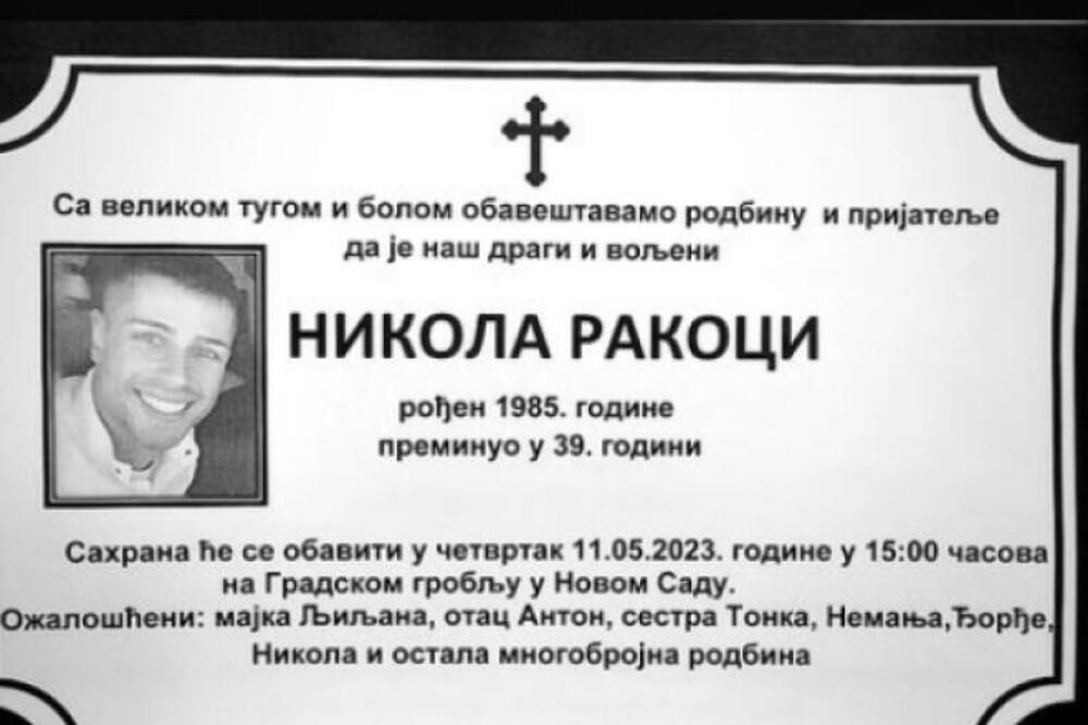 Otkriveno mesto i vreme sahrane Nikole Rakocija