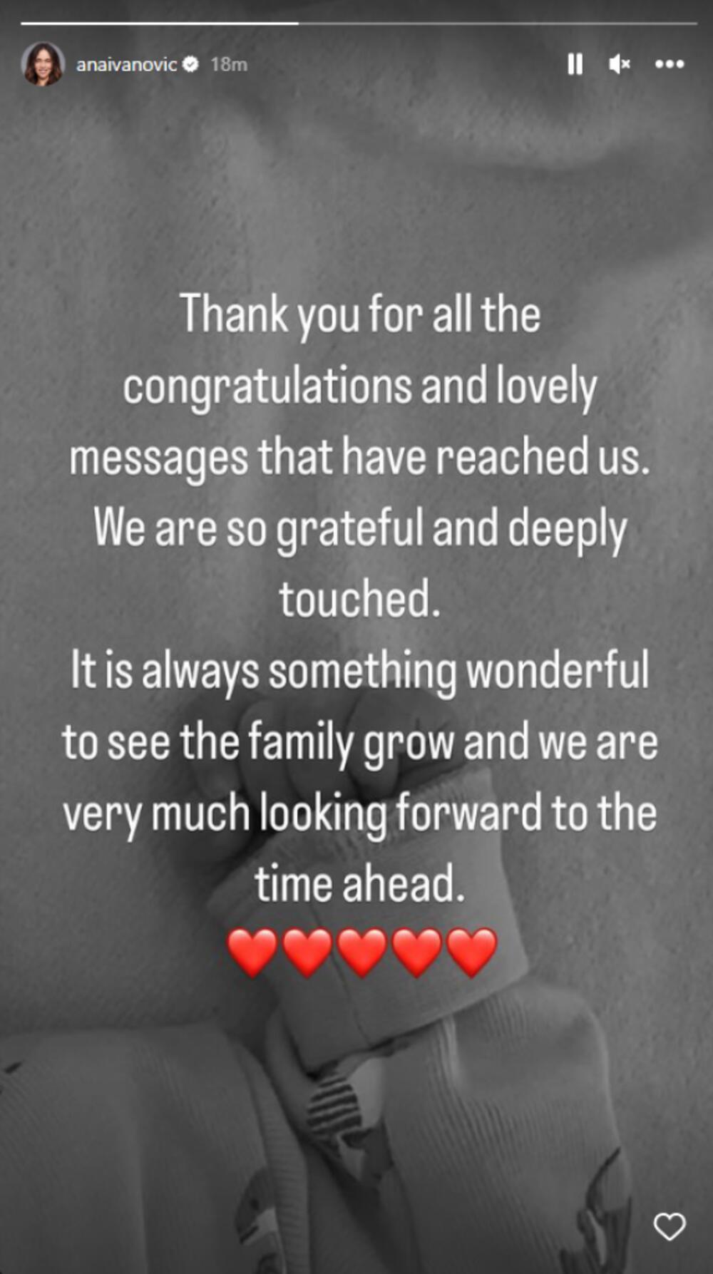 Poruka zahvalnosti Ane Ivanović