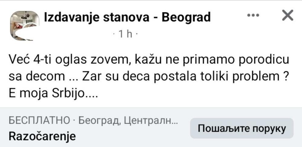 Stanodavci ne primaju porodice sa decom