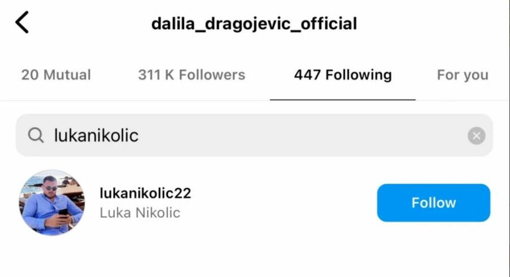 Dalila ponovo zapratila Luku Nikolića