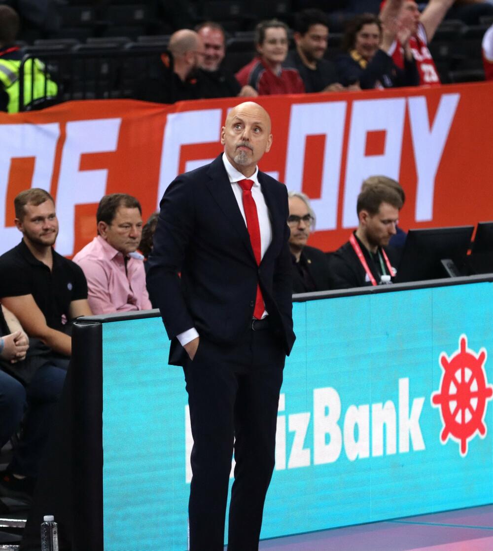 Saša Obradović, trener Monaka na meču protiv Olimpijakosa