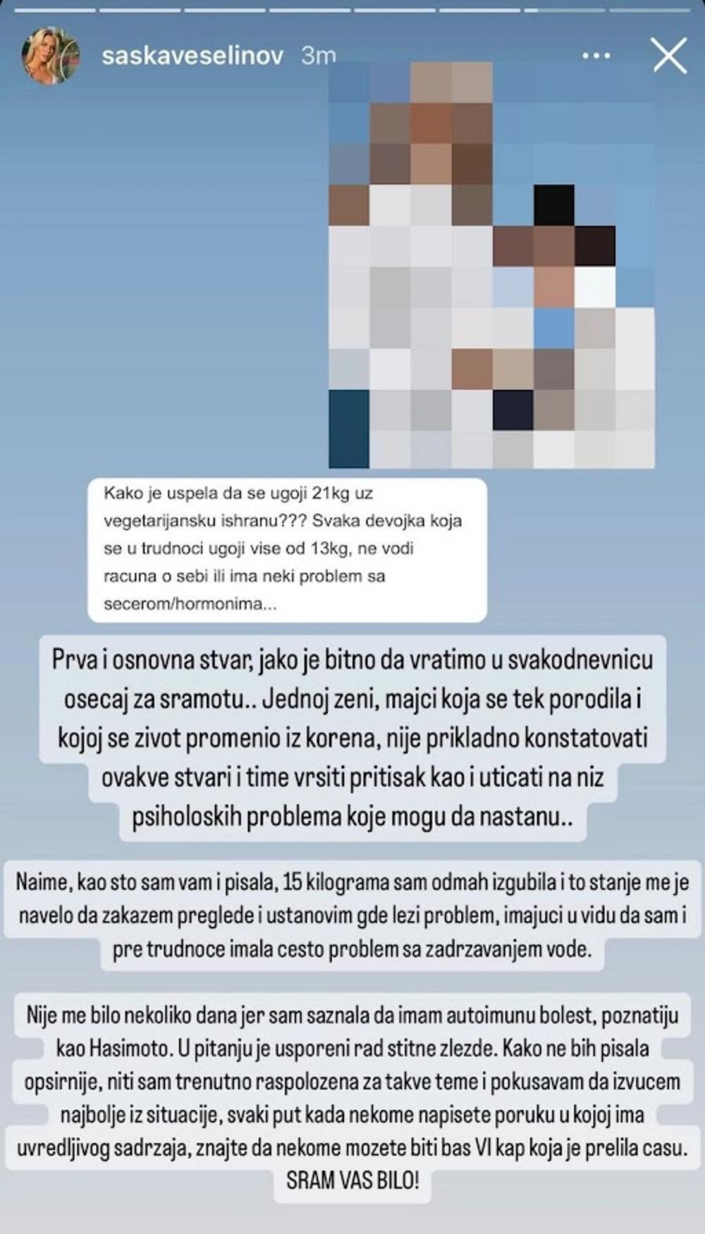 'Imam autoimunu bolest, poznatiju kao Hašimoto.'