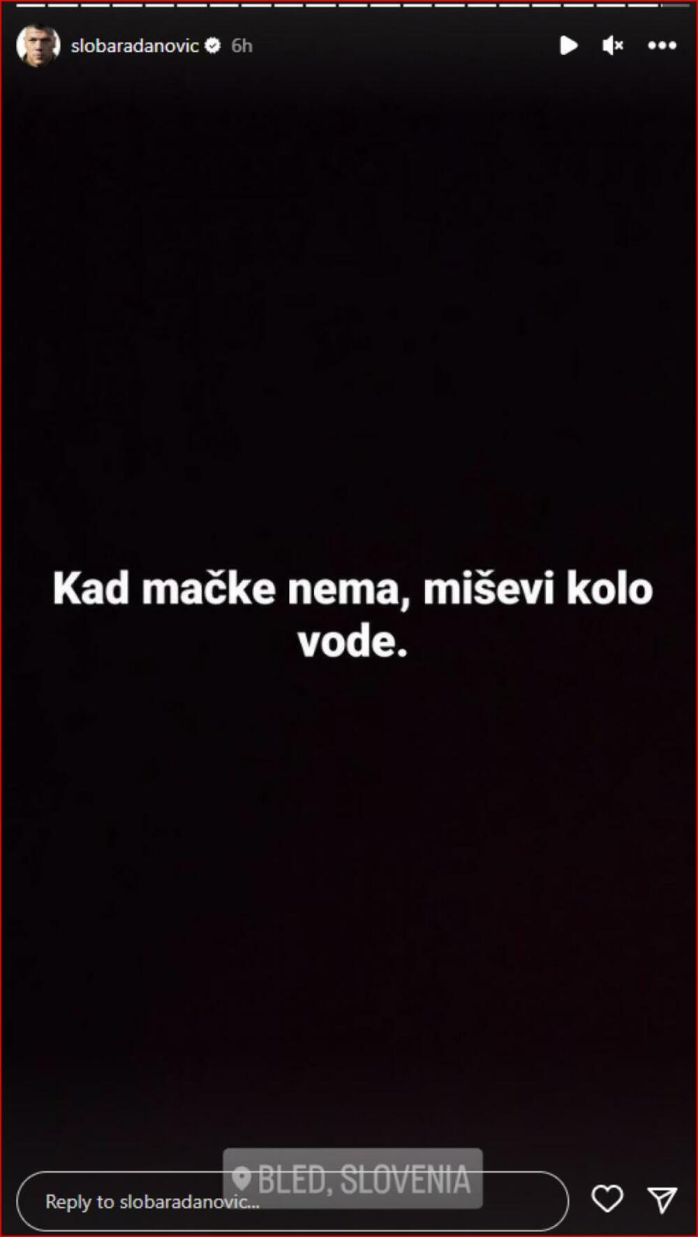 Objava Slobe Radanovića