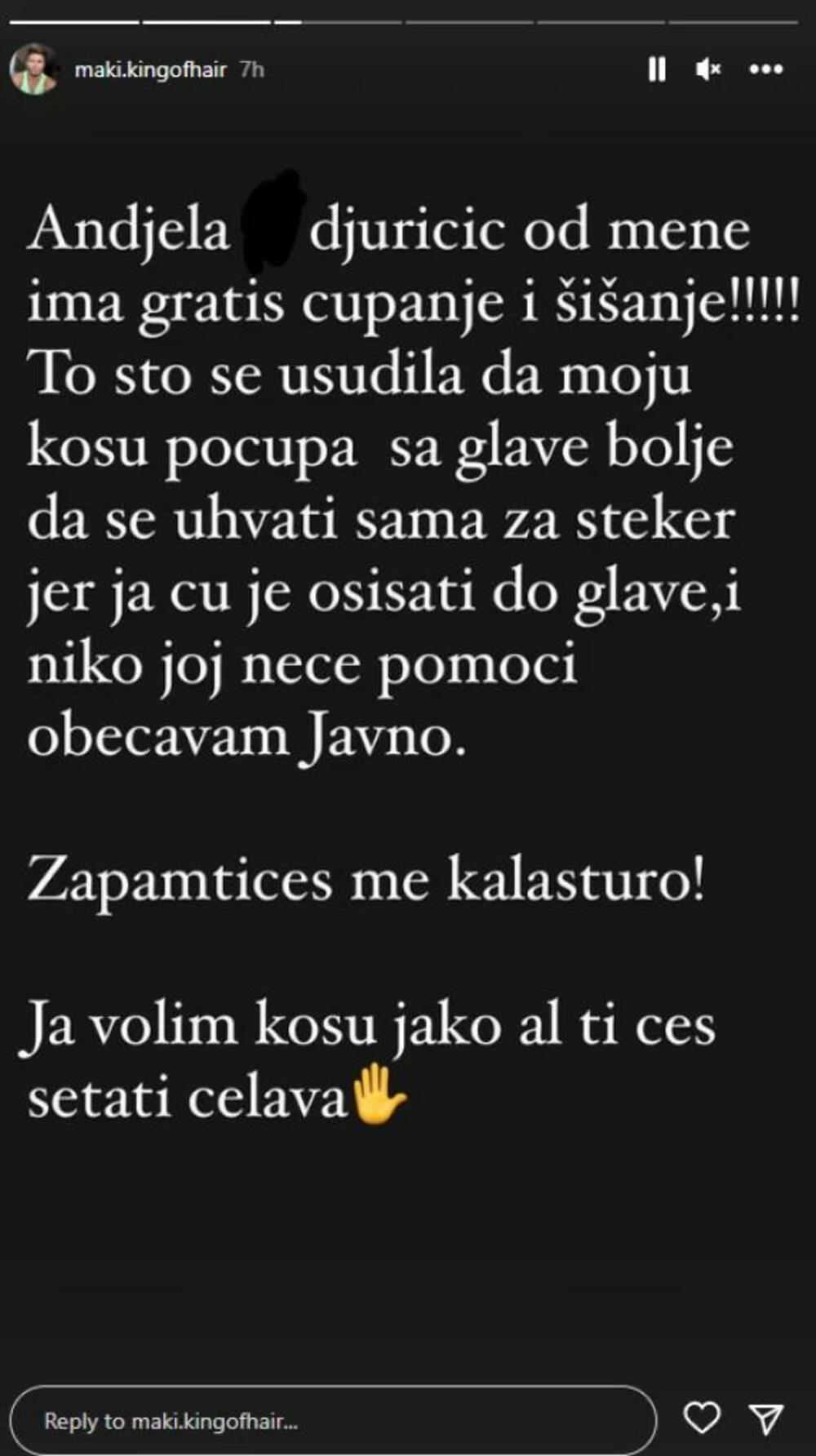 Majin frizer javno zapretio Anđeli