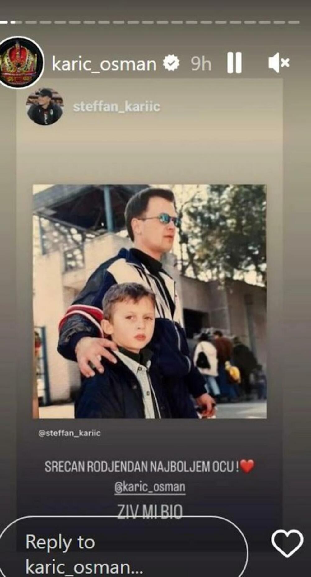 Stefan je sada putem storija čestitao svom ocu Osmanu rođenan, objavivši uspomenu sa njim iz detinjstva