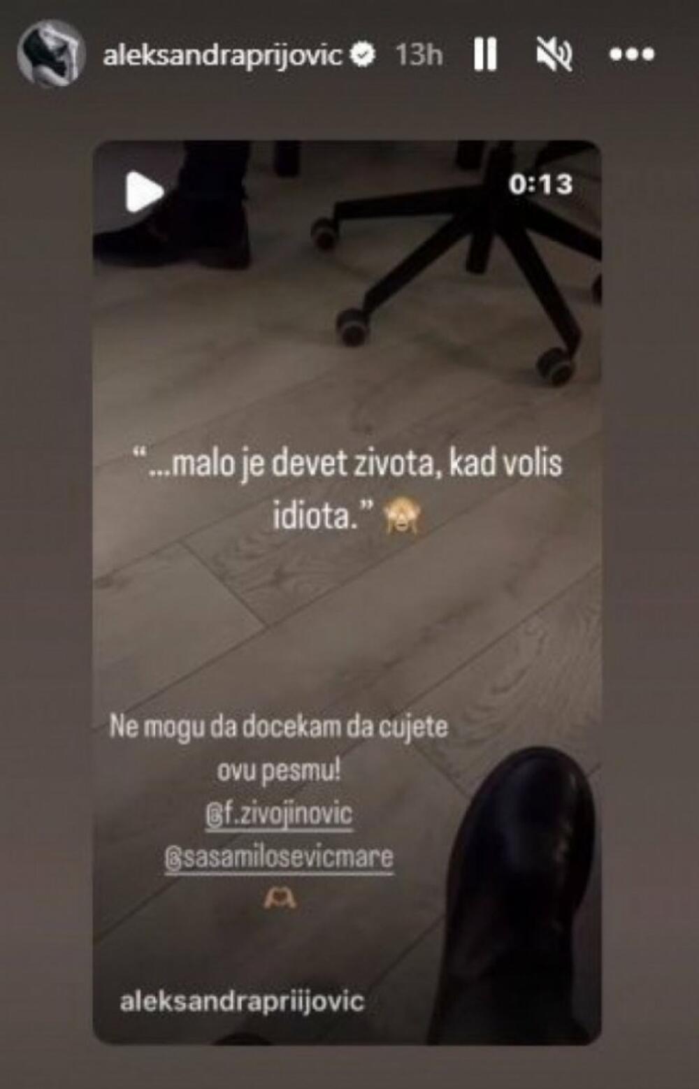 Objava Aleksandre Prijović