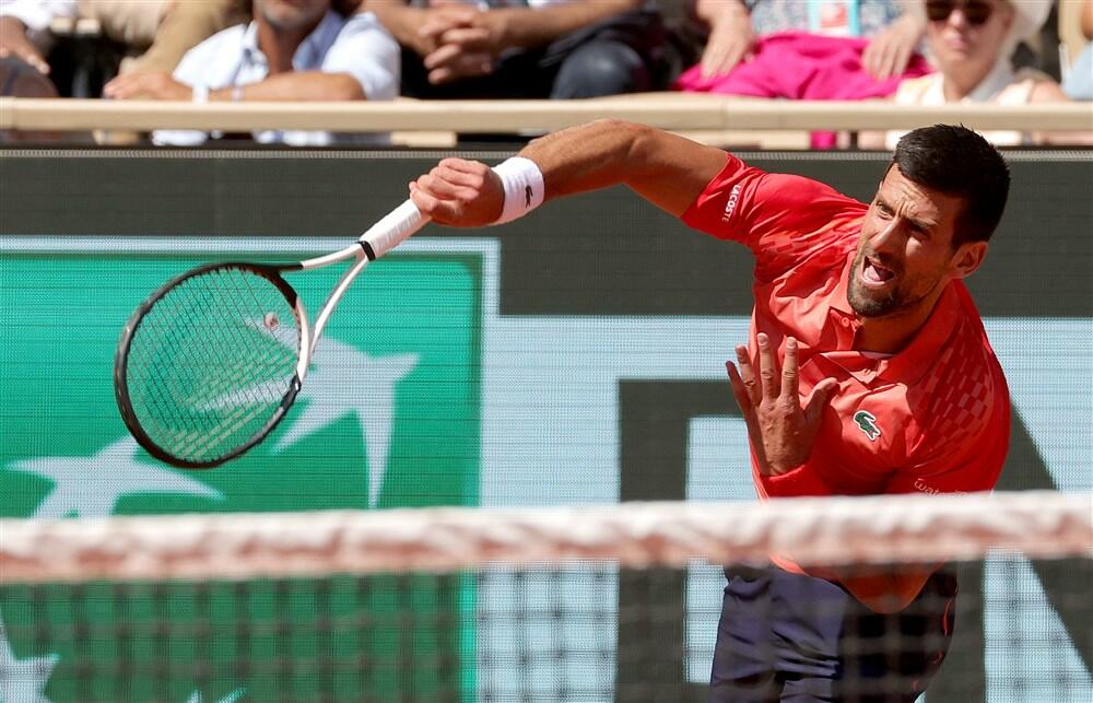 Novak Đoković na meču sa Alehandrom Davidovičem Fokinom