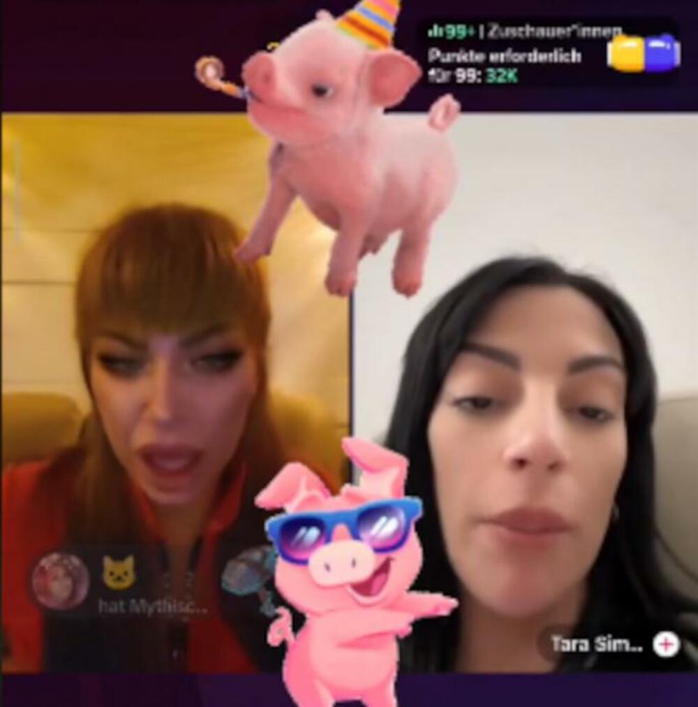 U ovaj lajv se uključila Tara Simov, koja je svojoj nekadašnjoj suparnici Anđeli poslala poklon u vidu praseta