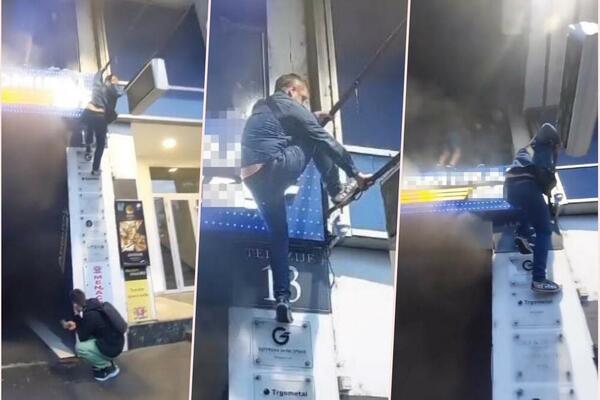 ZAPALILA SE KLADIONICA NA TERAZIJAMA: Požar zahvatio hotel iznad lokala, ljudi ISKAČU KROZ PROZORE (VIDEO)