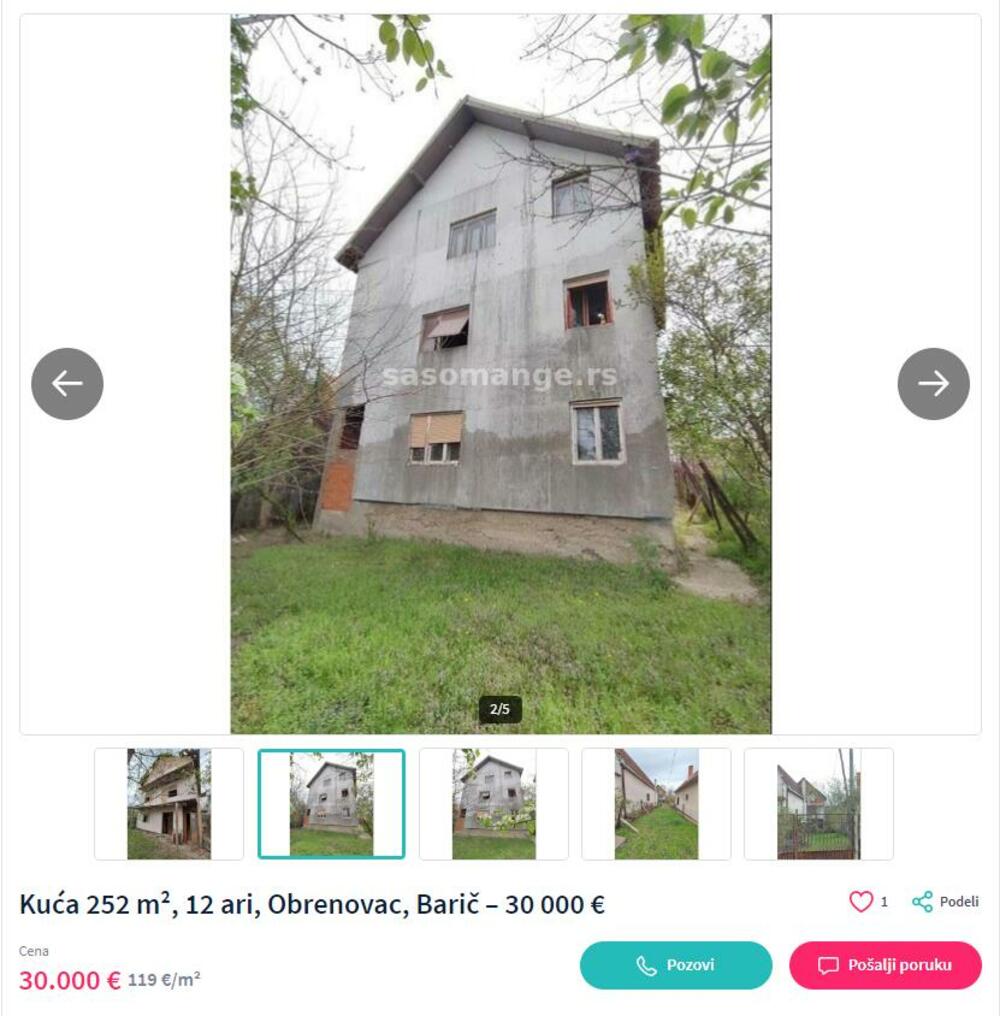 Kuća na 3 sprata u Bariču