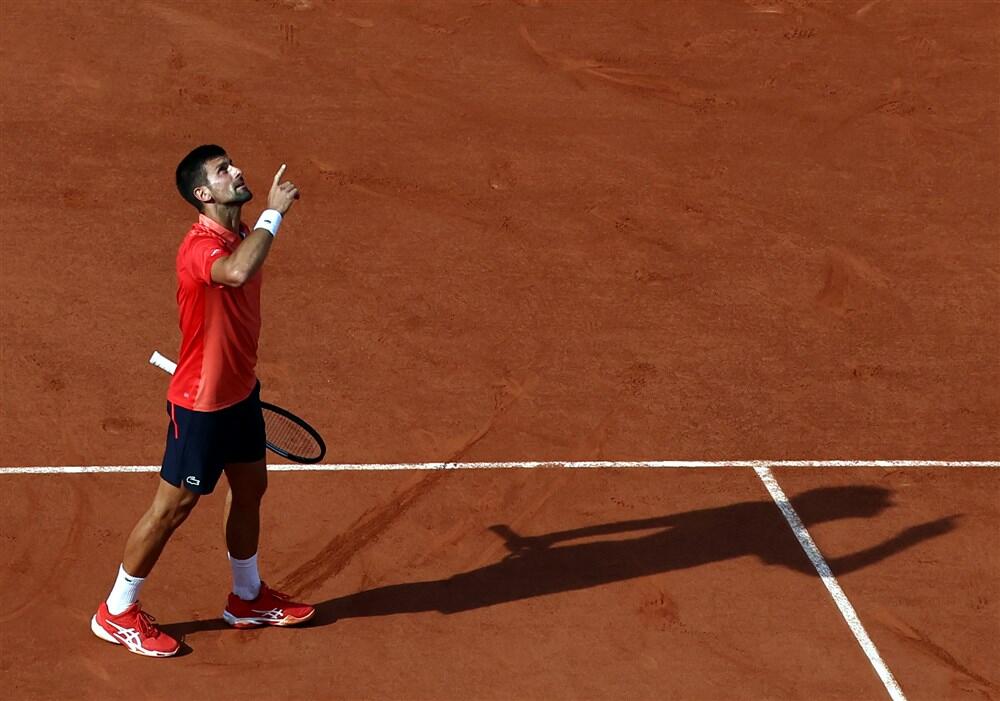 Novak Đoković na meču sa Karlosom Alkarasom