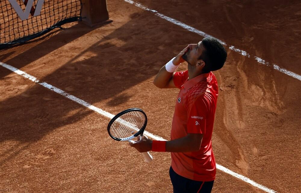 Novak Đoković na meču sa Karlosom Alkarasom