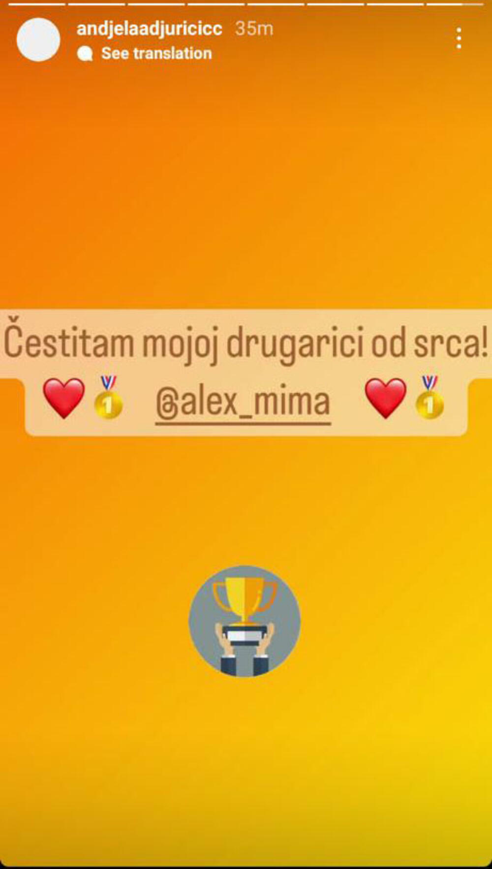 Đuričićeva čestitala Aleks