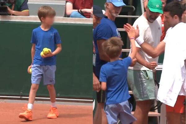 UDRI, TATA! Stefan Đoković asistirao Novaku na poslednjem treningu pred pohod na Kup musketara! (VIDEO)