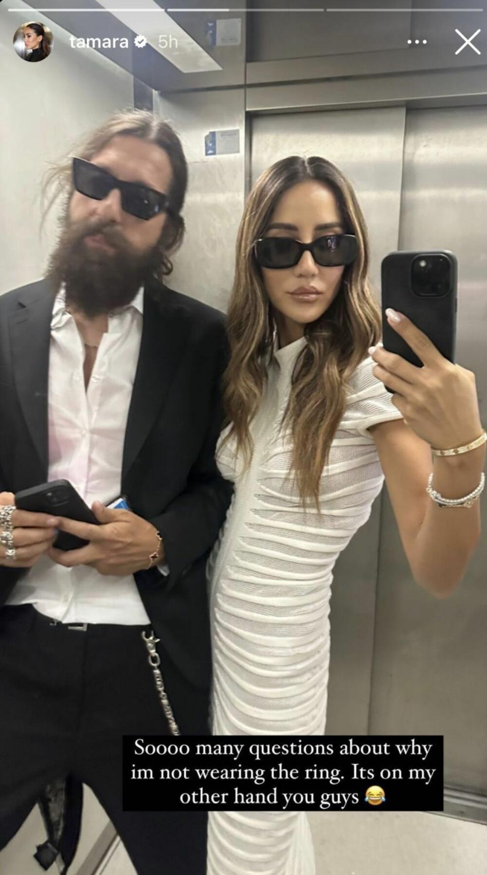 Njeni pratioci su odmah reagovali i pitali Tamaru gde joj je verenički prsten