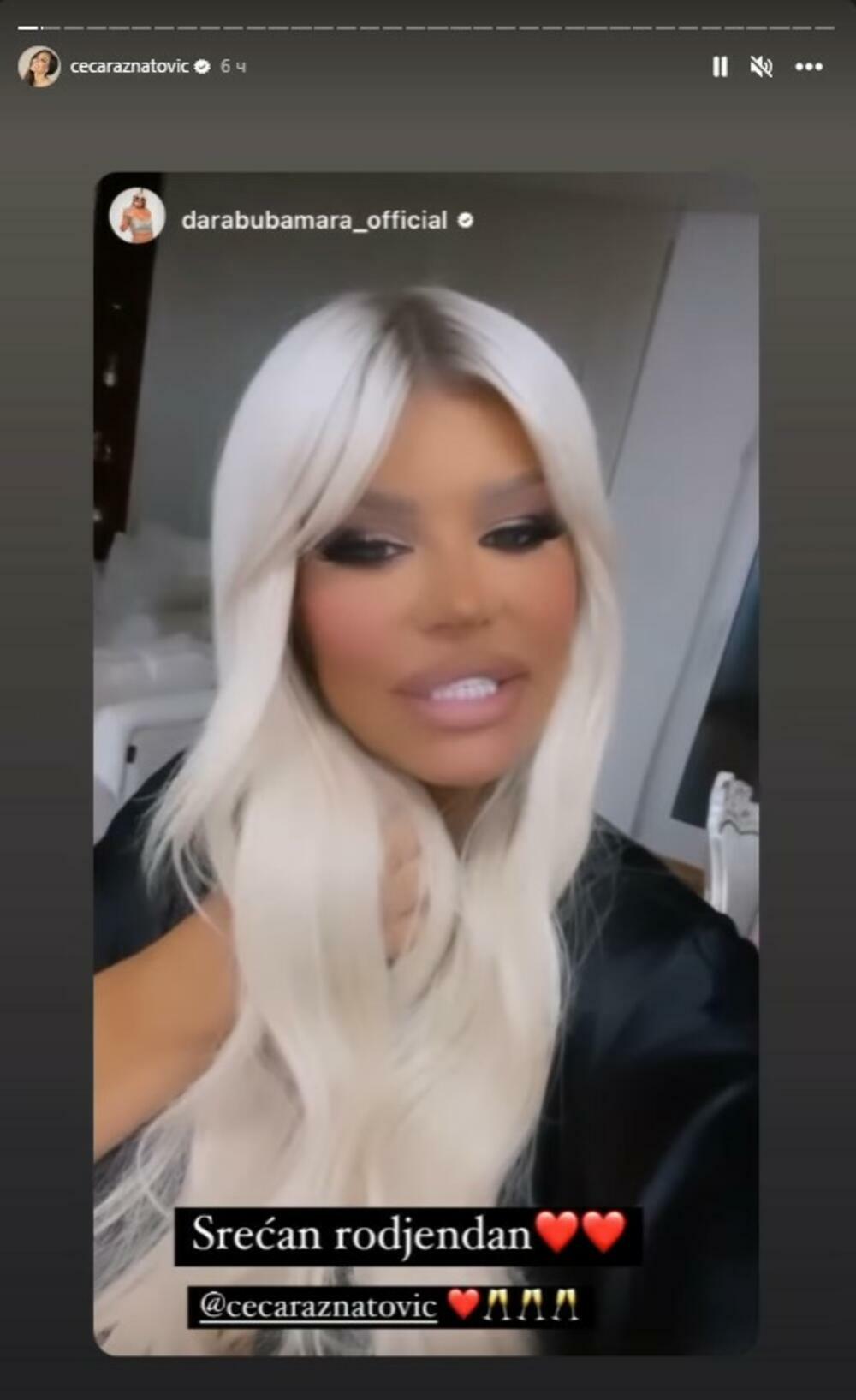 Ceci su fanovi napravili niz zanimljivih video snimaka za rođendan, a i kolege Dara Bubamara, Nadica Ademov, Aleksandra Mladenović su joj čestitale rođendan na Instagramu što je pevačica i podelila