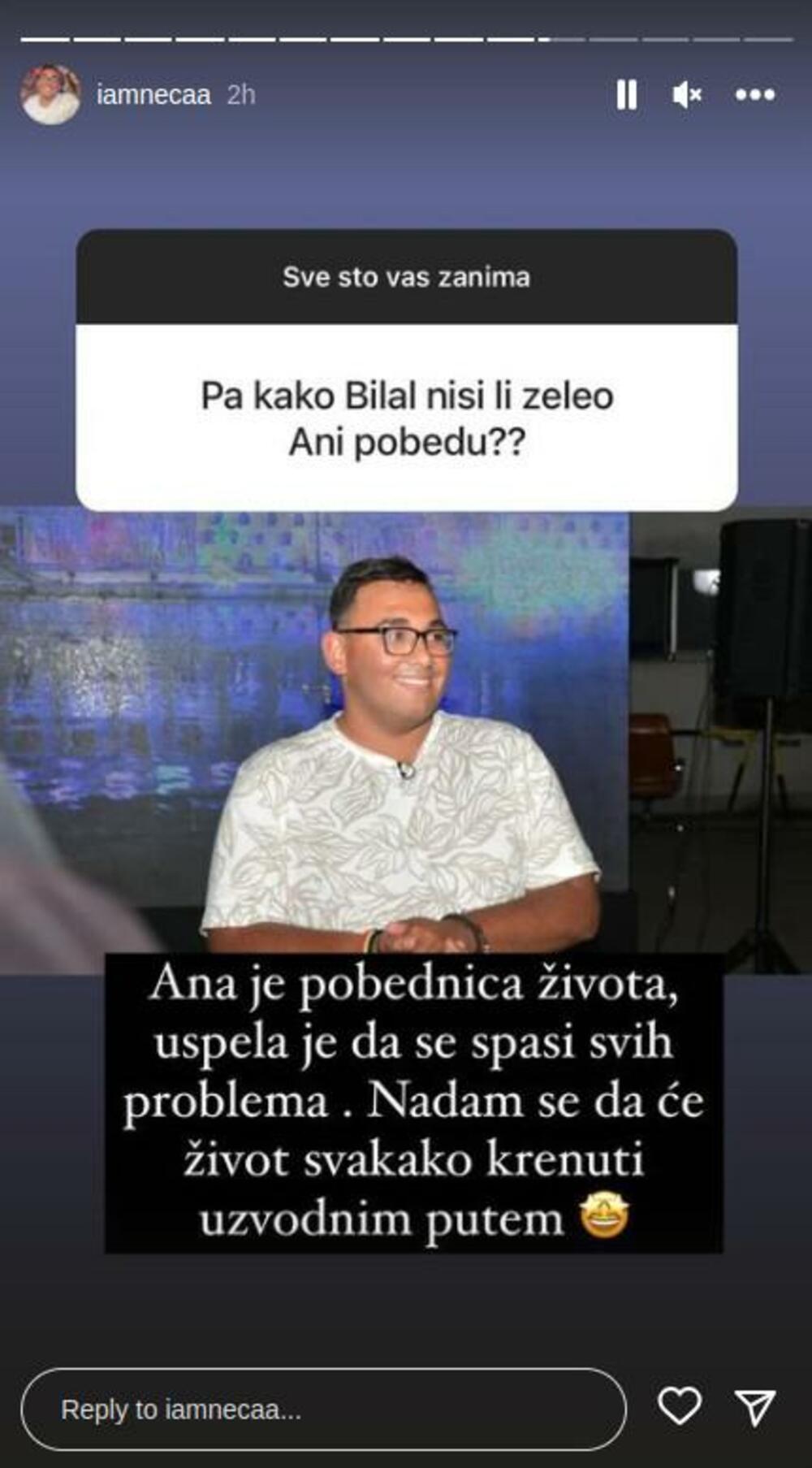 Mnogi su su se iznendili da je neca podržao bilala, a ne Anu zbog koju je uvek branio i od svih napada da se posvađao sa mnogim drugim zadrugarima.