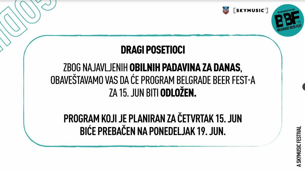 Beer Fest se odlaže za jedan dan