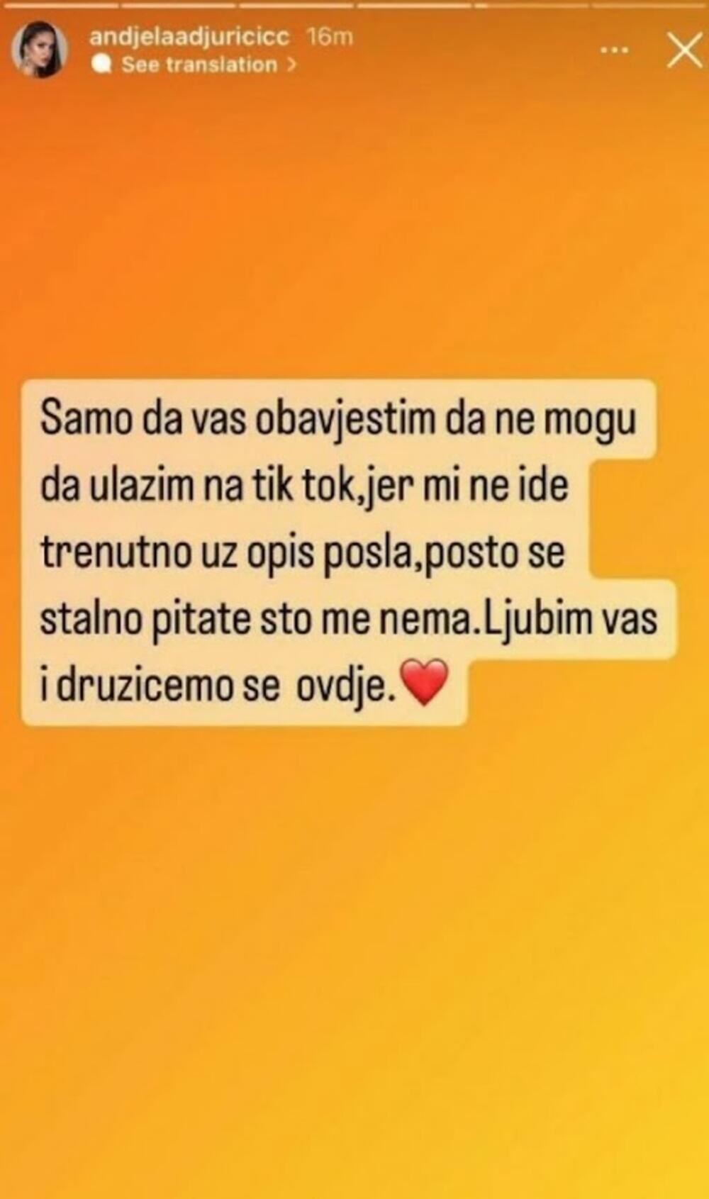 Juče pokazala delić svog raskošnog doma, dvorište u kom se nalazi i fontana, pokazala kako ju je dočekala prijateljica, a zatim je otkrila zbog čega ne snima lajvove na Tik Toku