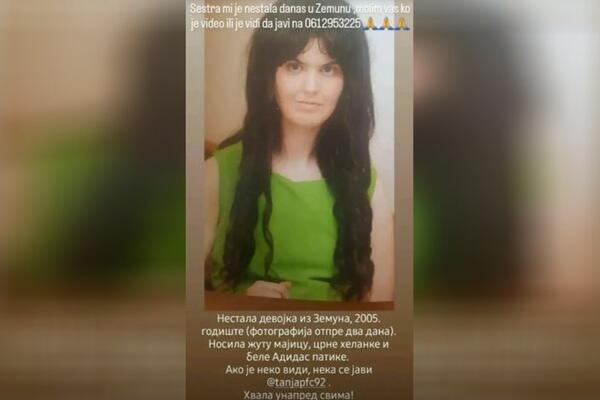 NESTALA SANJA (18) IZ ZEMUNA: Otišla u ŠETNJU i nije se VRATILA! (FOTO)