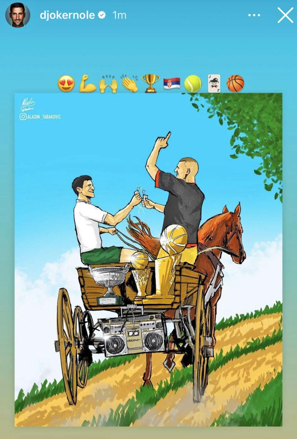Objava Novaka Đokovića na Instagramu
