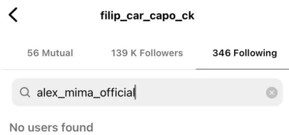 Naime, kako su mediji uspeli da primete na Aleksandrinom instagram profilu, ona je zapratila Cara.