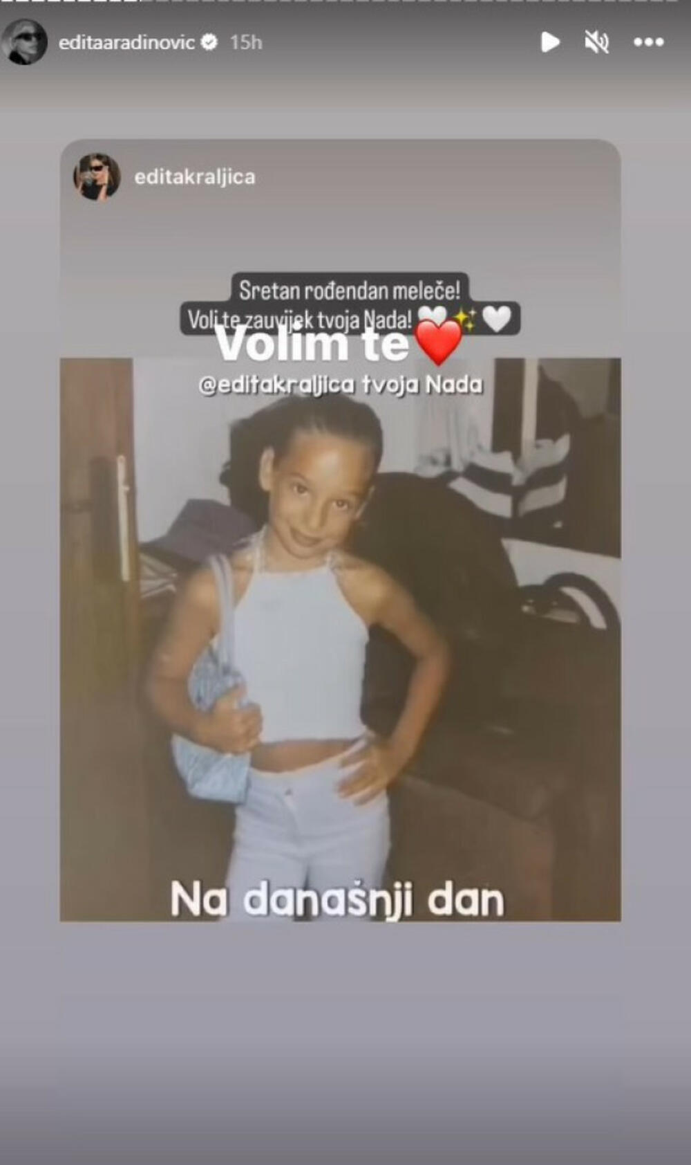 Slika iz detinjstva Edite Aradinović