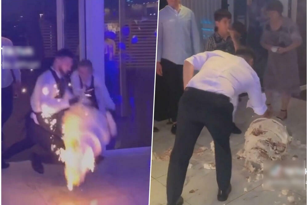 KONOBAR JE KRENUO SA OGROMNOM TORTOM KA MLADENCIMA: Sekund kasnije dogodio se užas, a onda je mladoženja uradio OVO