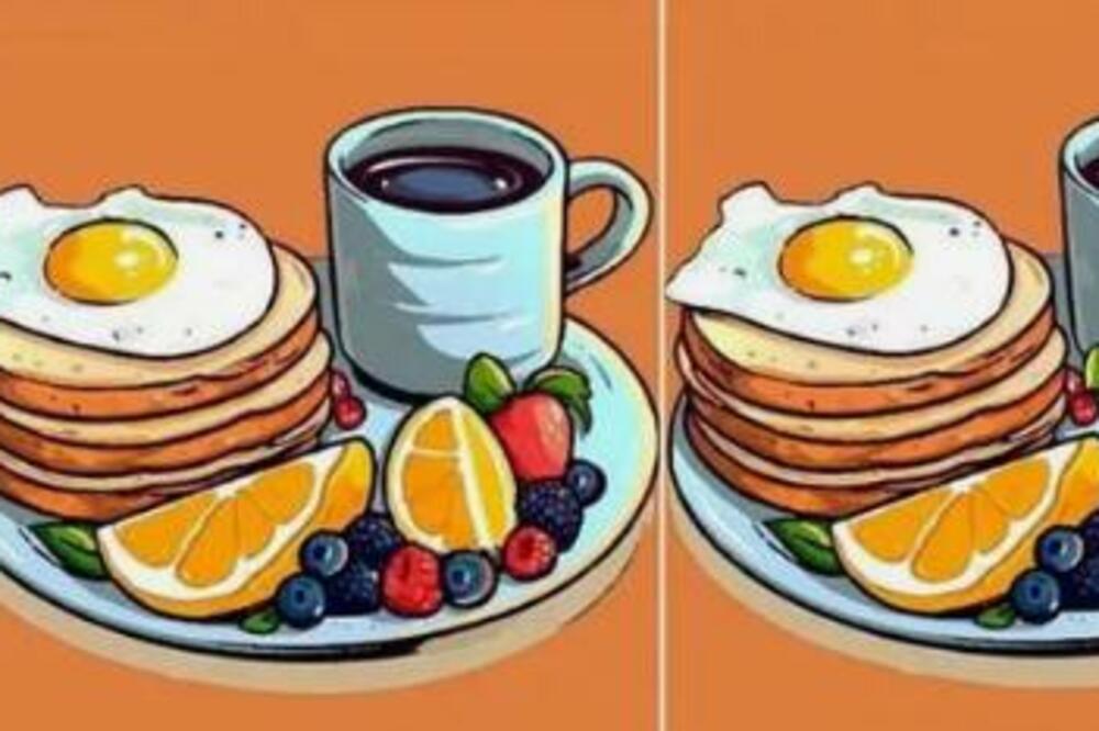 TESTIRAJTE SVOJ IQ, PRONAĐITE 3 RAZLIKE NA SLICI DORUČKA: Samo najbolji pronađu SVE za manje od 10 sekudni