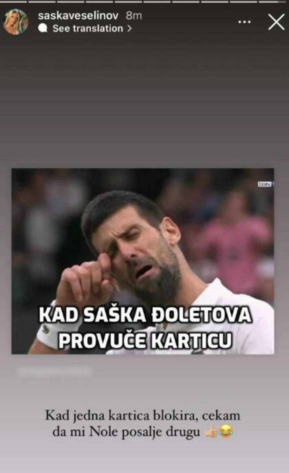 Saška se našalila na svoj račun