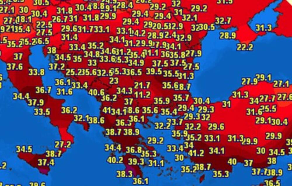 Maksimalne temperature u Srbiji
