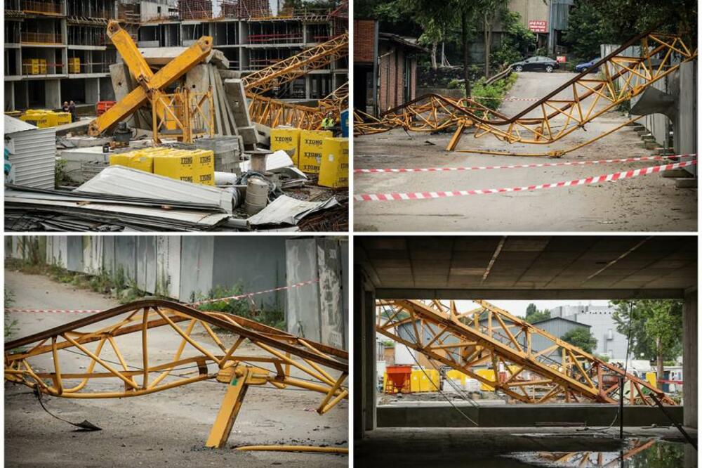 OLUJA NOĆAS RAZORILA SVE: Kranovi pali i iskrivili se, evo kakvo je stanje na Novom Beogradu! (VIDEO)