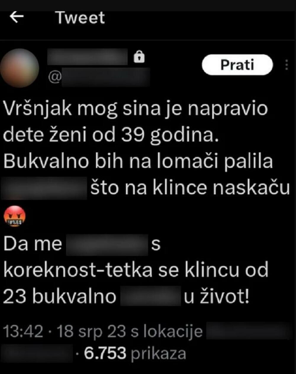 Objava na tviteru
