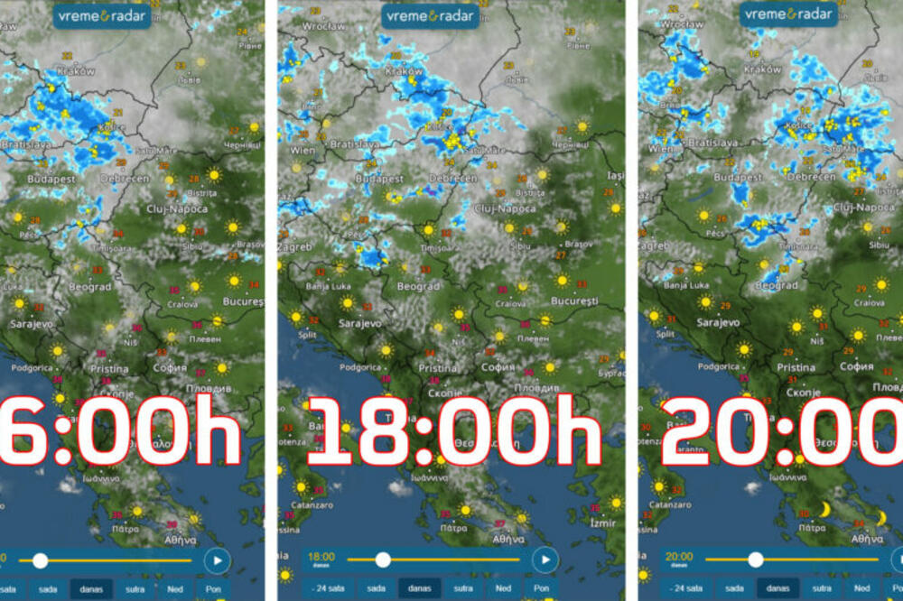 POGLEDAJTE KAKO ĆE SE SUPERĆELIJSKA OLUJA KRETATI IZ SATA U SAT: Evo koliko će "zatresti" Srbiju (FOTO)