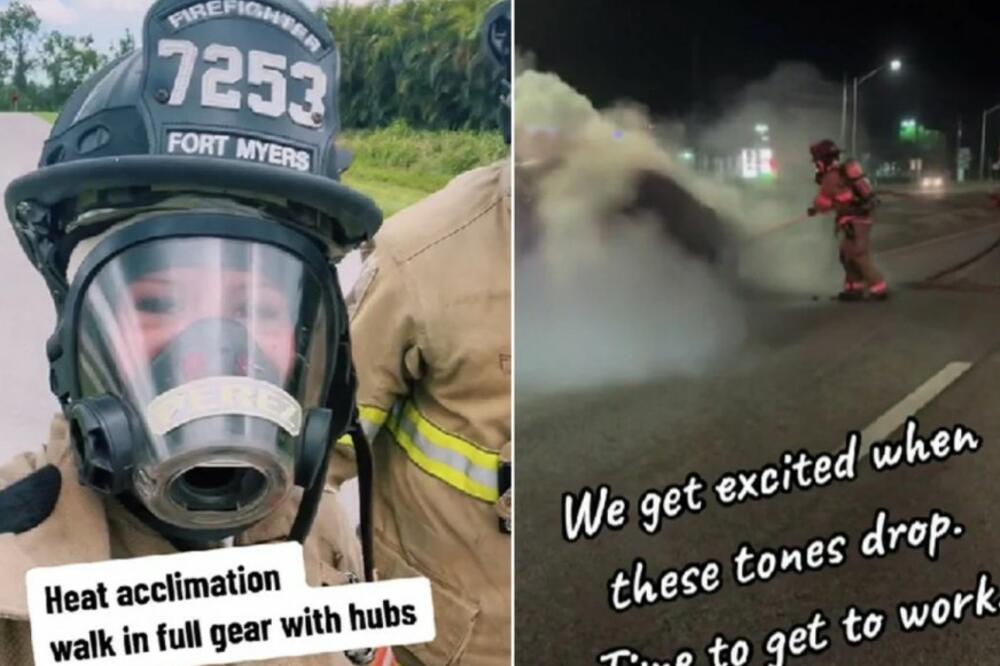 PLAVUŠA VATROGASAC BUJNIH OBLINA VRELIJA OD VATRE: Kada je skinula MASKU i ŠLEM muškarci ZINULI od ŠOKA! (VIDEO)