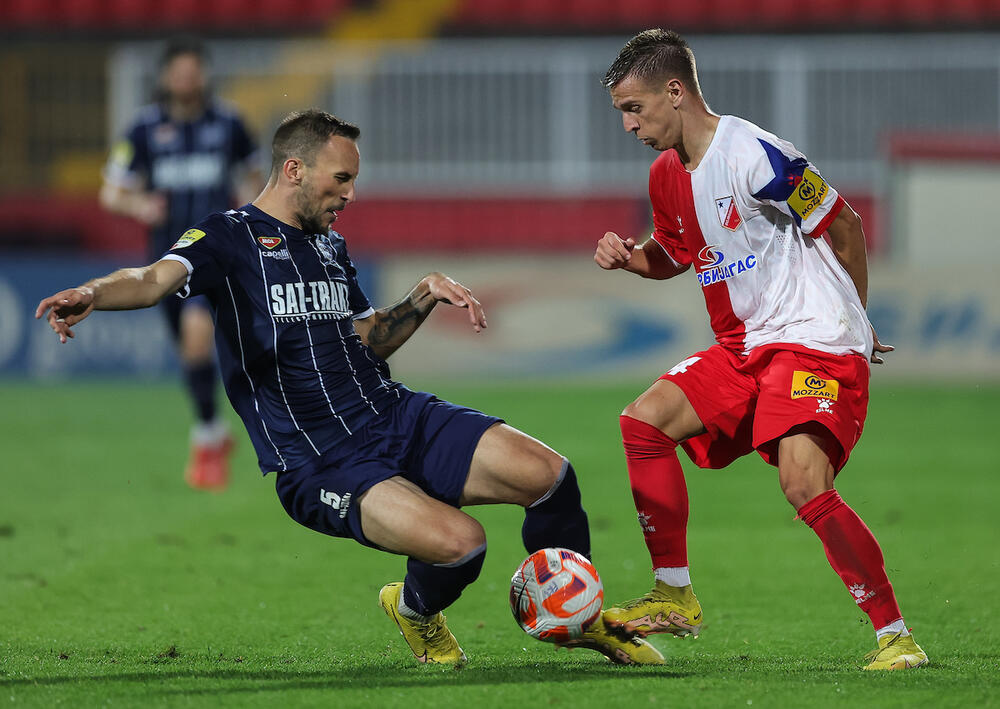 Nikola Čumić (desno) na utakmici Vojvodine i TSC-a iz Bačke Topole