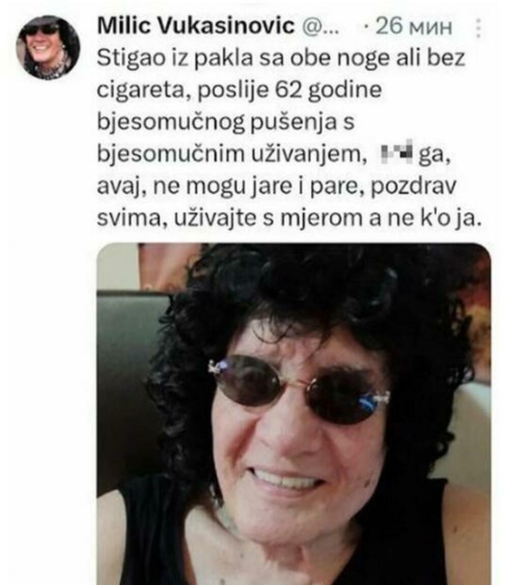 Objava Milića Vukašinovića